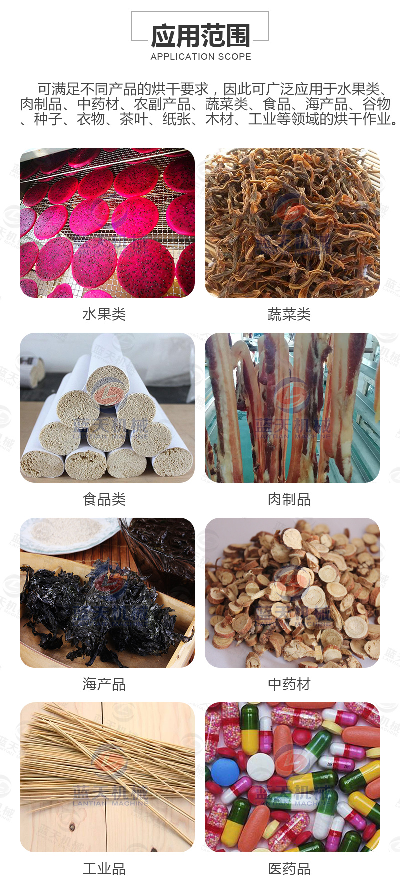 水果烘干機應用范圍